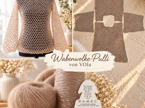 Wabenwolke - Pulli häkeln - Kinderpullover Häkelanleitung als PDF