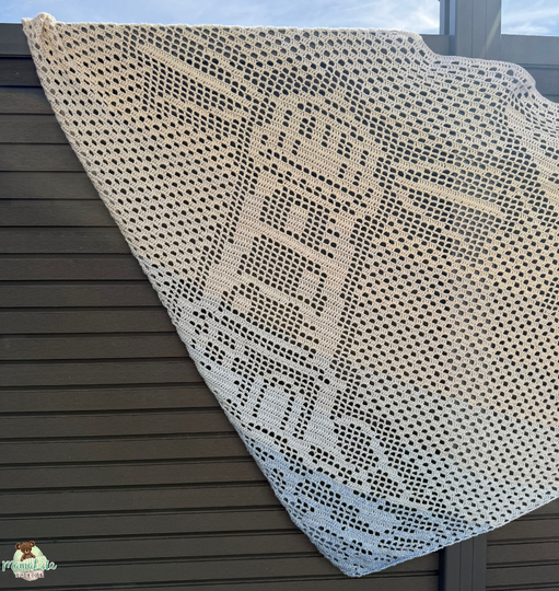 MOTIVTUCH „Leuchtturm“ o. „Anker“ - Häkelanleitung
