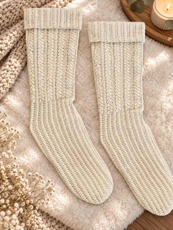 Socken häkeln mit Zopfmuster – Für alle Schuhgrößen anpassbar - Bild 3