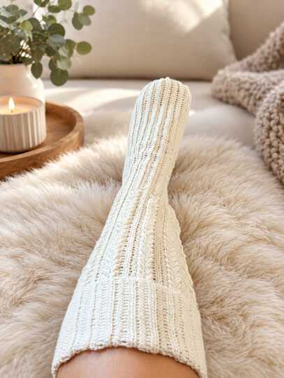 Crochet Socks with Cable Pattern – Adjustable for All Shoe Sizes