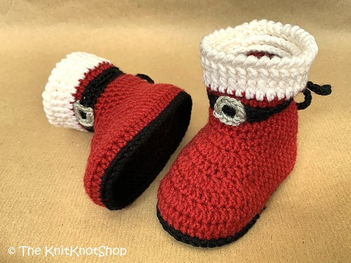 Häkelanleitung Babyschuhe Nikolausstiefel "Santa"