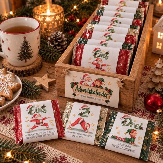 Tee-Adventskalender Yoga zum Ausdrucken YOGA