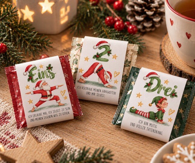 Tee-Adventskalender Yoga zum Ausdrucken YOGA
