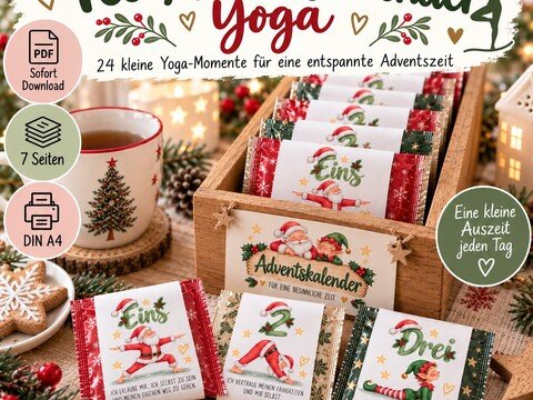 Tee-Adventskalender Yoga zum Ausdrucken YOGA