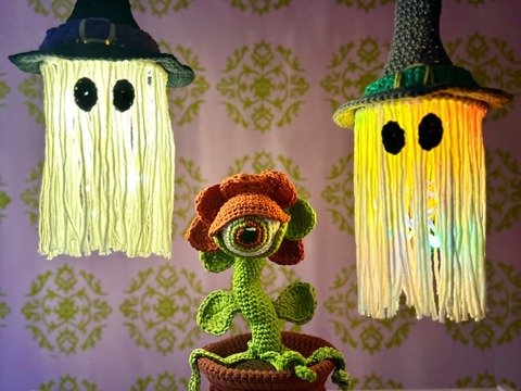 Häkelanleitung Bundle Hubert Huhu & Gruselblume Glotzi, Halloween Deko