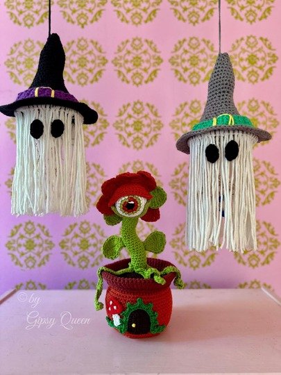 Häkelanleitung Bundle Hubert Huhu & Gruselblume Glotzi, Halloween Deko