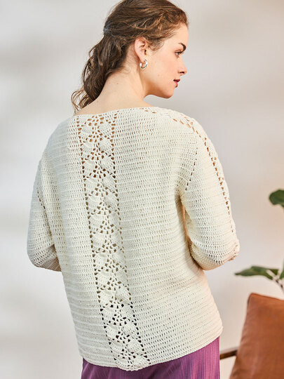PULLI JULIE … MIT BLATTMUSTER GEHÄKELT