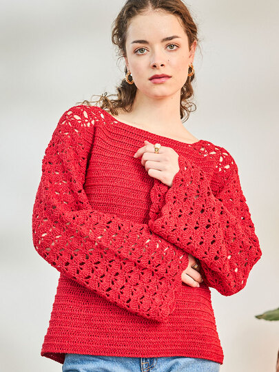 PULLI JULIA … MIT SATTELSCHULTER GEHÄKELT