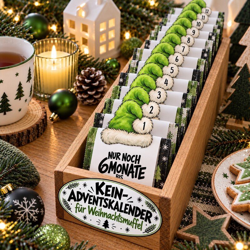 Adventskalender für Weihnachtsmuffel | Tee Adventskalender zum Ausdrucken - Bild 2