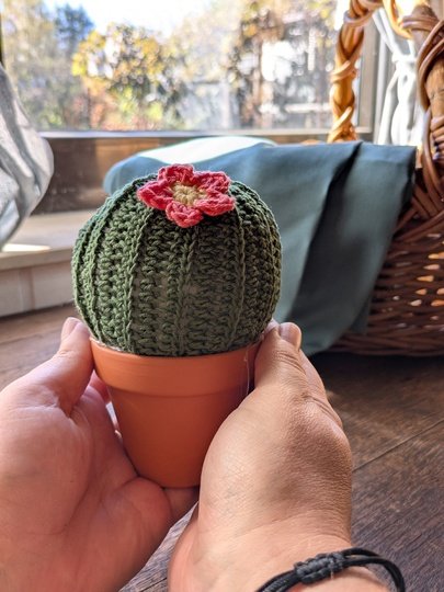 Häkelanleitung Kaktus im Tontopf - Nadelkissen, Deko oder Geschenkidee