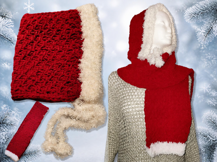 Scarf with Detachable Hood – Tunisian Crochet – Advanced