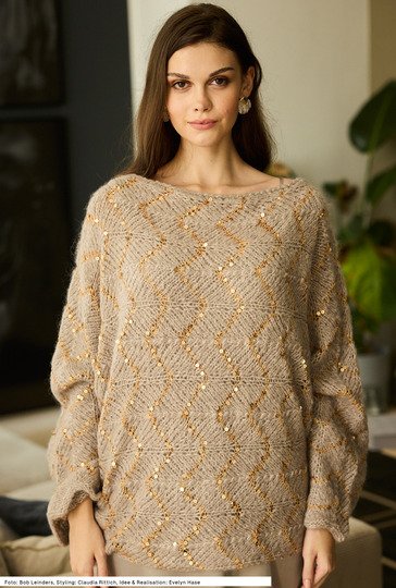 Quergestrickter Pullover