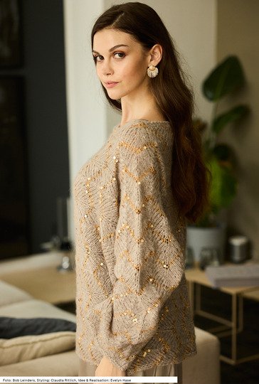 Quergestrickter Pullover