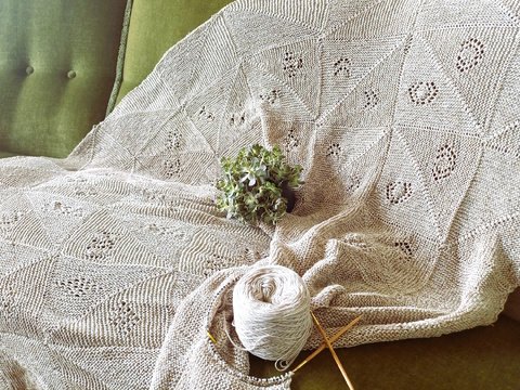 Patchwork Decke "Flower" Strickanleitung + Video 12 Mustern, Größe flexibel