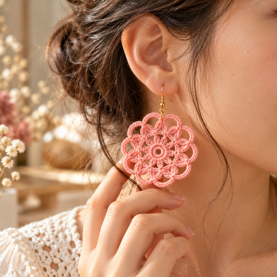 Crochet Flower Earrings Pattern – Flora Earrings PDF