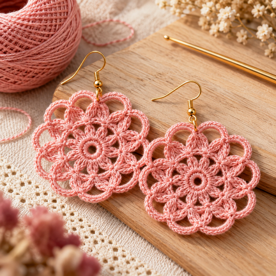 Crochet Flower Earrings Pattern – Flora Earrings PDF