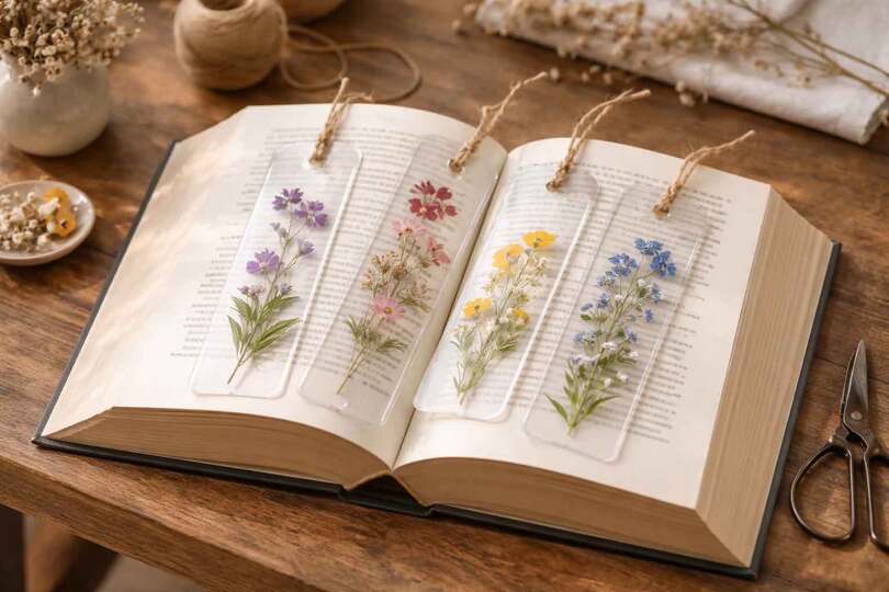 Lesezeichen aus Naturmaterialien selber machen – DIY-Anleitung mit gepresst