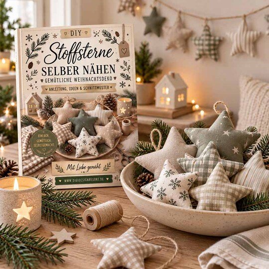 Stoffsterne selber nähen – Weihnachtsdeko aus Stoff | DIY-Nähanleitung als
