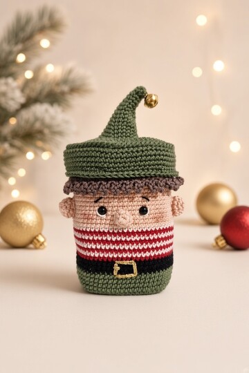 PDF Häkelanleitung Geschenkboxen Schneemann & Elf Amigurumi Weihnachten