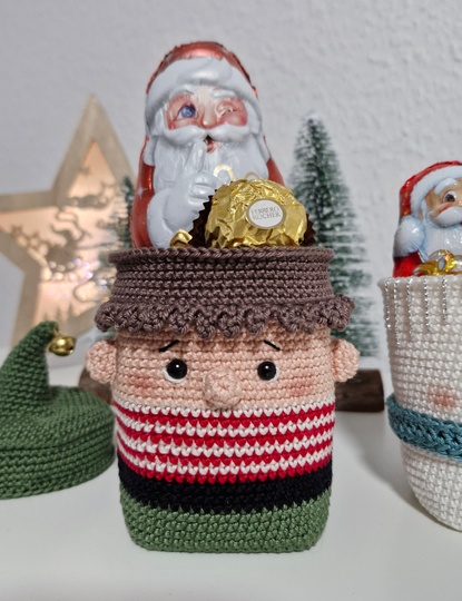 PDF Häkelanleitung Geschenkboxen Schneemann & Elf Amigurumi Weihnachten
