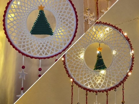 Häkelanleitung Weihnachts-Traumfänger