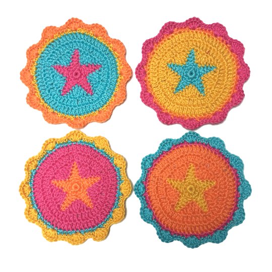 Crochet Pattern Bundle: Coasters & Christmas Ornaments Star Design