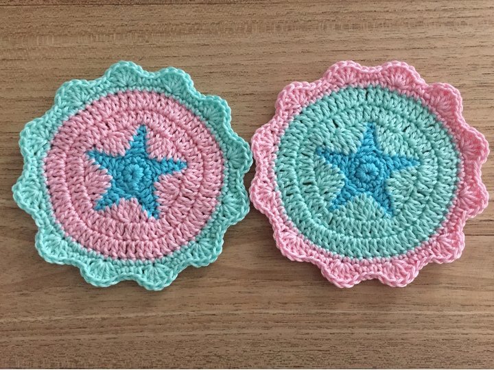 Set: Untersetzer & Christbaumkugeln "Shabby Stars" Stern Motiv