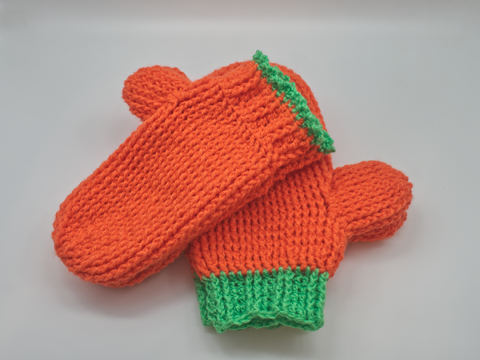 Häkelanleitung Fäustlinge - Handschuhe für Damen + Herren im Kürbis-Design