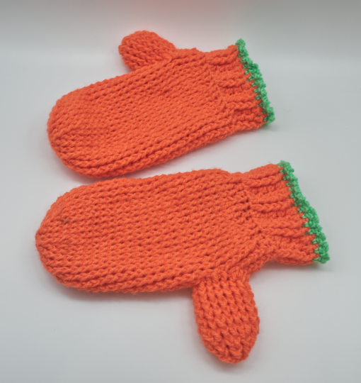 Häkelanleitung Fäustlinge - Handschuhe für Damen + Herren im Kürbis-Design