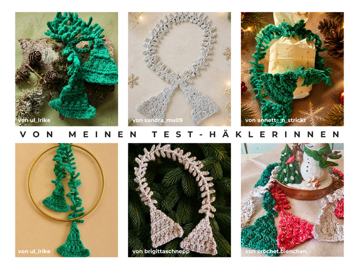 Häkelanleitung Tannen-Twist – festliches Geschenkband