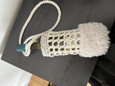 Häkelanleitung Flaschentasche PDF | Tasche mit Kunstfell | DIY Häkelprojekt