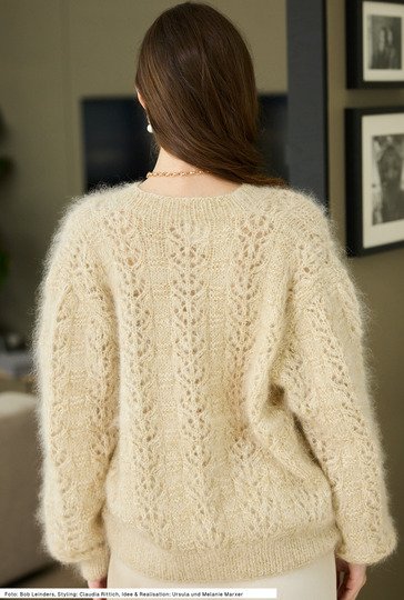 Musterpulli mit V-Ausschnitt