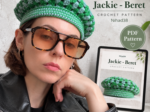 Jackie Beret Crochet Pattern PDF – Two Sizes S and M