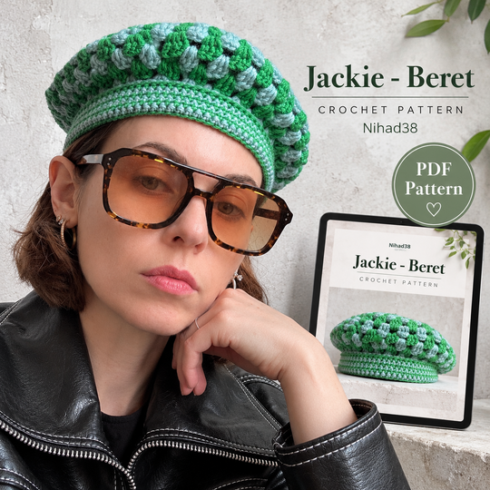 Jackie Beret Crochet Pattern PDF – Two Sizes S and M