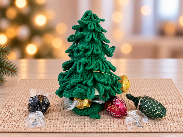 Häkelanleitung Weihnachtsbaum-Geschenkbeutel, Weihnachtsdeko