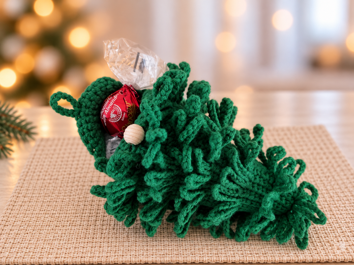 Häkelanleitung Weihnachtsbaum-Geschenkbeutel, Weihnachtsdeko