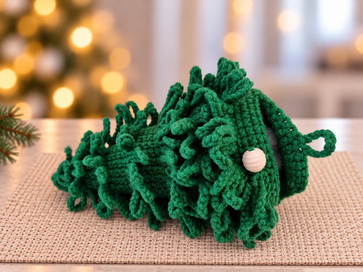 Häkelanleitung Weihnachtsbaum-Geschenkbeutel, Weihnachtsdeko