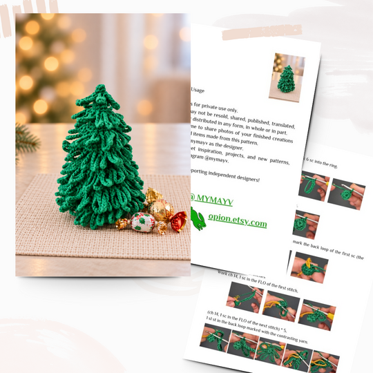 Häkelanleitung Weihnachtsbaum-Geschenkbeutel, Weihnachtsdeko