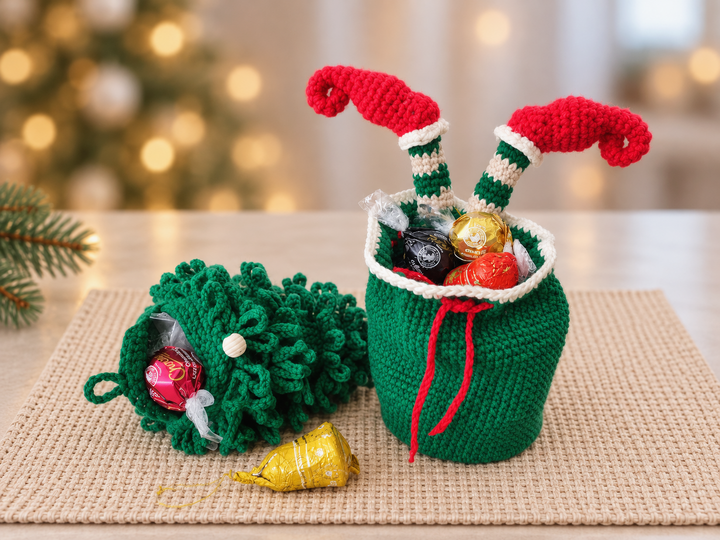 Häkelanleitung: Weihnachtsbaum und Wichtel-Geschenkbeutel, Christmas Decor