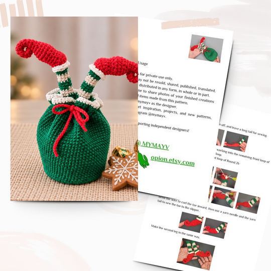 Häkelanleitung: Weihnachtsbaum und Wichtel-Geschenkbeutel, Christmas Decor
