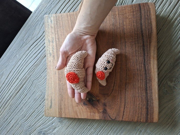 Frühstücks-Clicker-Set häkeln – drei Fidgets mit Druckknopf (DE & EN)