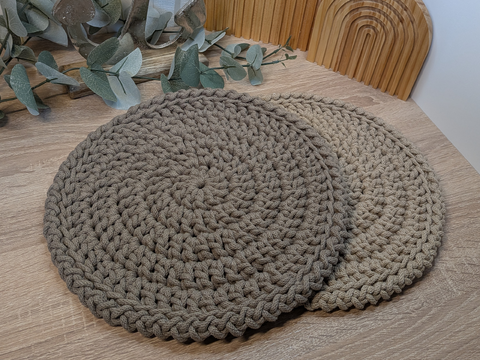 Häkelanleitung rundes Platzset im Stäbchen-Muster, Untersetzer, Platzmatte