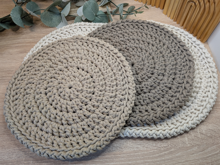 Häkelanleitung rundes Platzset im Stäbchen-Muster, Untersetzer, Platzmatte
