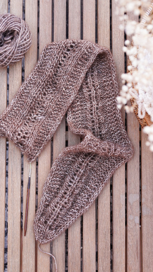 Miniscarf stricken im Sophie-Scarf Style mit Videoanleitung und Lochmuster