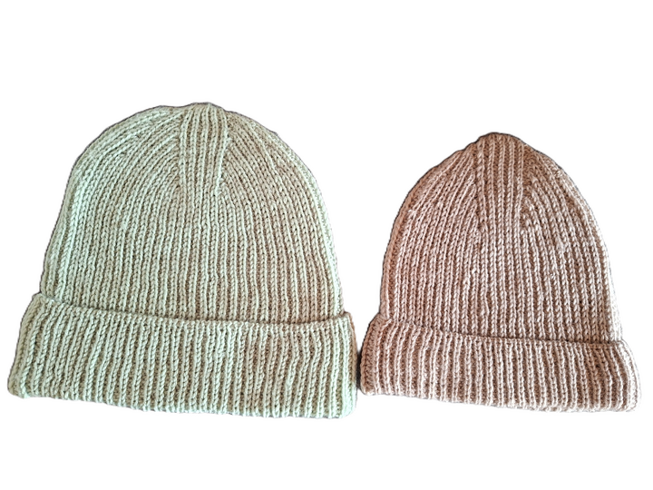 Mütze im Halbpatent von oben gestrickt