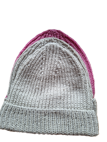 Mütze im Halbpatent von oben gestrickt