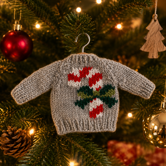Strickanleitung Christbaumschmuck Weihnachtspulllover 2 Größen - 3 Motive