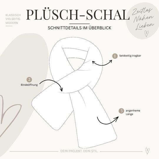 Schnittmuster Plüsch-Schal | mit Bindeöffnung | One Size