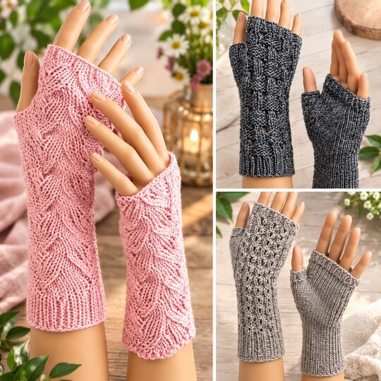 3 Strickanleitungen Handstulpen Armstulpen