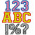 Stickdatei - 10cm College Buchstaben und Zahlen gefüllt Alphabet Zahl